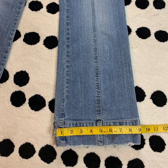 Vintage Y2K Embroidered Light Wash Denim Low Rise Straight Leg Jeans - Picture 11 of 12